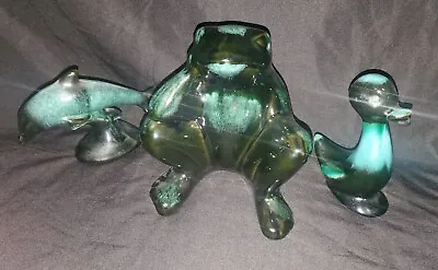 Buy Blue Mountain Pottery Lot Of 3 - Dolphin - Large Frog - Duck • 37.94£