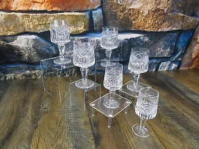 Buy Set Of 6 SLIEVE DONARD By TYRONE CRYSTAL WINE GOBLETS GLASSES 6  & 5   EXCELLENT • 79.09£