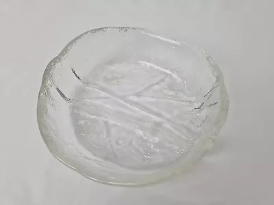 Buy Vintage Swedish Art Glass Bowl/Dish Clear Glass Irregular Circle Shape  • 12£