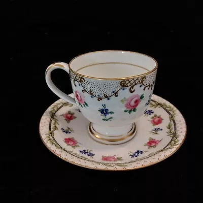 Buy Aynsley England Roses And Cornflowers Vintage Teacup And Saucer Set Perfect • 4.99£