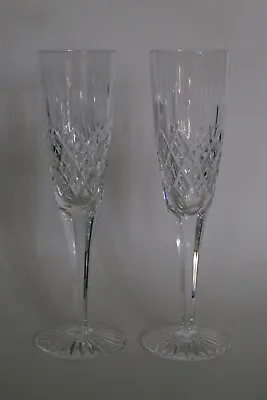 Buy PAIR Of Stuart Crystal SHAFTESBURY Pattern Champagne Flutes (150ml Capacity) • 59.95£
