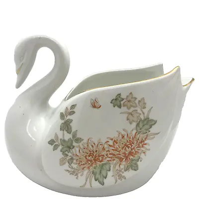 Buy Royal Winterton St Michael White Swan Wild Bird Floral Planter Vase Ornament • 16.99£