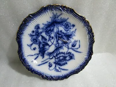 Buy Antique Victorian Beautiful Flow Blue Poppies  Plate RD No 310363     • 19.97£