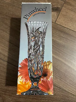 Buy Pinwheel 24% Lead Crystal Vase 21 Cm Tall Bohemia Czech Republic Vintage • 22£