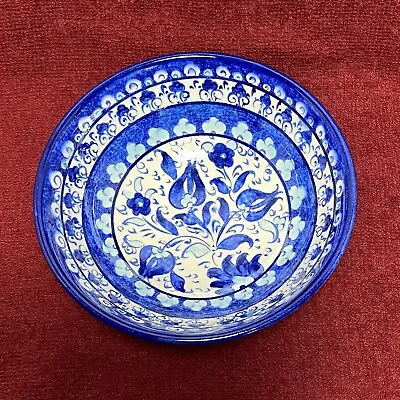 Buy Hand Painted Cobalt Blue White Kutahya Turkish Pottery Bowl • 7.78£