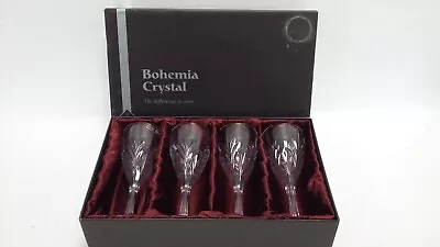 Buy Bohemia Crystal Set Of 4 Wine Glasses Made In Czech Republic In Original Box  • 9.99£