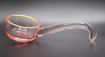 Buy Vintage Pink Depression Glass Condiment Mayo Spoon Ladle Gold Trim • 19.08£