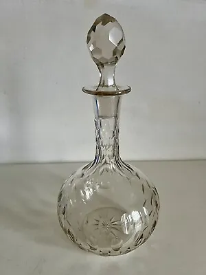 Buy Antique Globe Decanter Cut Glass Pretty • 18£