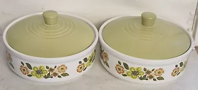 Buy Vintage Pair Of Pampas Ironstone Ware By Myott England Lidded Casserole Dishes • 20£