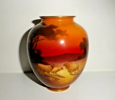 Buy Rare Royal Doulton Antique Vase - Holbein - Sheep At Sunset - Excellent !! • 120£