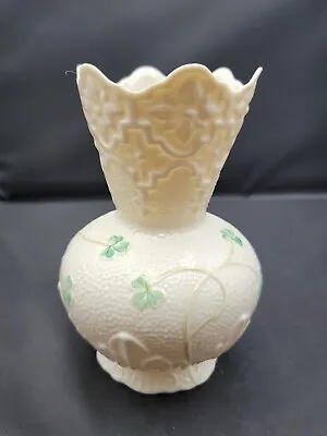 Buy Vintage Belleek Donegal Shamrock Cream Color 6 In Bud Vase Made In Ireland  • 17.88£