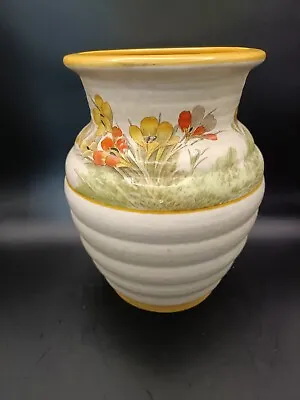 Buy Crown Ducal 1930's Ribbed Vase Decorated With Crocus • 38£