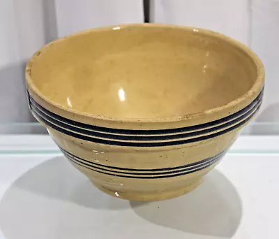 Buy Antique Yellow Ware  Banded Medium Mixing Bowl 8.25  X 4.25  High • 52.17£