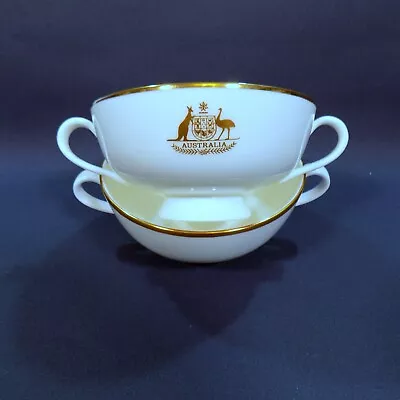 Buy Minton Fine Bone China H5306 Australia Soup Cups X 2 • 35£