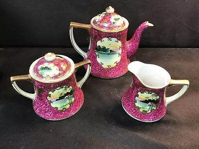 Buy JAPAN POTTERY TEA SET  Antique China HAND PAINTED POTTERY • 122.19£