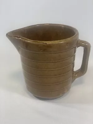 Buy Unique Vintage Glazed Ribbed Stoneware Brown Pitcher 5  Tall  • 9.60£