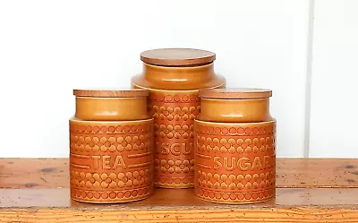 Buy Large Vintage Hornsea Saffron Tea Sugar Biscuit Storage Canisters Jars 1970's • 18£