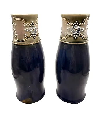 Buy Antique Pair Of Royal Doulton Lambeth Vases 8079 - 136 - Reduced • 65£