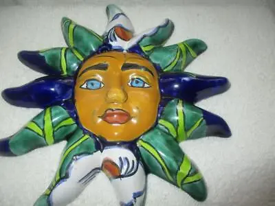 Buy Mexican Talavera Ceramic Mini Sun Face 7  Wall Hanging Handmade Pottery Folk Art • 16.98£