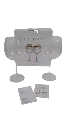Buy Pair Of Galway Elegance Gin & Tonic Glasses - Irish Crystal Boxed Never Used • 4.99£