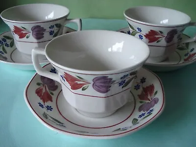 Buy Adams OLD COLONIAL -  3 Tea Cups And  Saucers • 12.99£