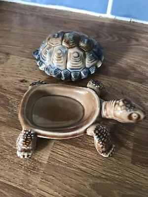 Buy Vintage Wade Porcelain Tortoises / Turtle, 4” (10cm) Trinket Box, Large Rare • 14.95£