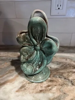 Buy Vintage Gonder Magnolia Flower Pottery Vase C-3 USA Signed Blue W/Pink Interior • 18.25£