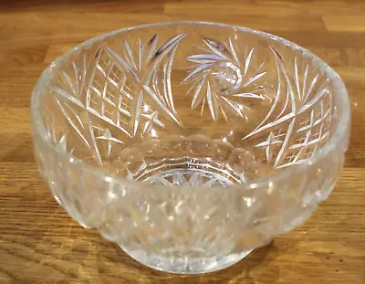 Buy Heavy Footed Cut Glass Round  Trifle / Salad / Fruit  Bowl  - 20cm • 14.95£