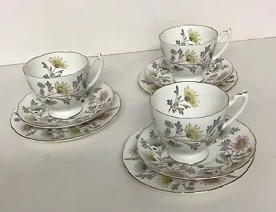 Buy Coalport China Pretty Somerset Pattern Trio (Cup, Saucer, Tea Plate)  X 3 (1037) • 15£
