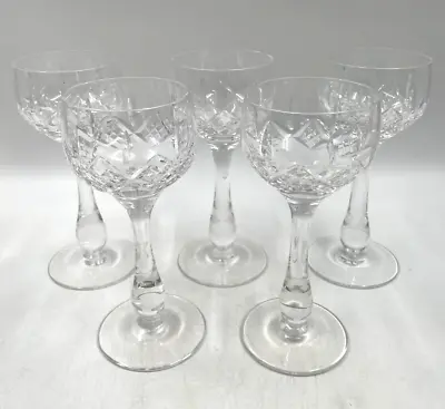 Buy Stuart Crystal Hock Glass X 5 Set Glengarry Cut Wine 18cm Vintage T2160 C3607 • 24.99£