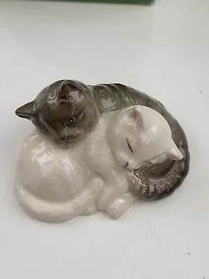 Buy ROYAL DOULTON Cats, Quiet Please. Grey/white. Approx 2.5 Inches • 10£