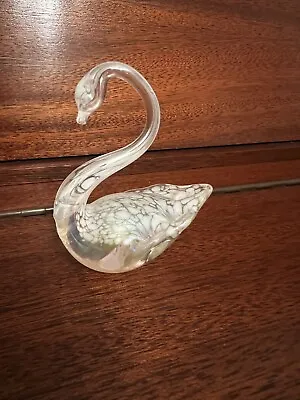 Buy Swan Figurine Glass - HERON Paperweight Handmade In Lake District • 4.99£