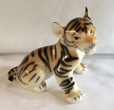Buy Vintage Lomonosov Russian USSR Large Tiger Cub Porcelain Figurine • 20£