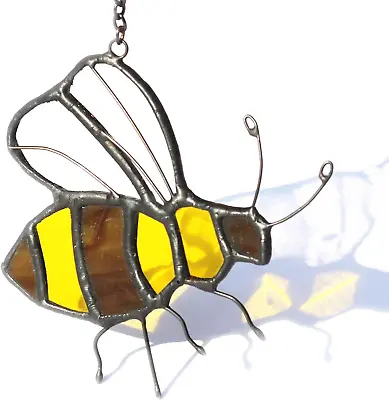 Buy HAOSUM Bee Suncatcher Stained Glass Window Hangings Honey Bee Gifts For Women Gi • 24.49£