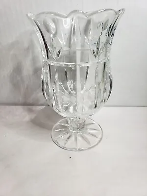 Buy Royal Brilliant Cut 24% Lead Crystal Vase Hurricane Czech Republic Goblet • 23.65£