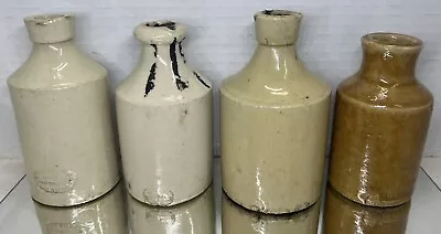 Buy (CC) Lot Of 4 Antique Stoneware Pottery Crock Ink Jars Bottles Over 100 Yrs Old • 25.60£