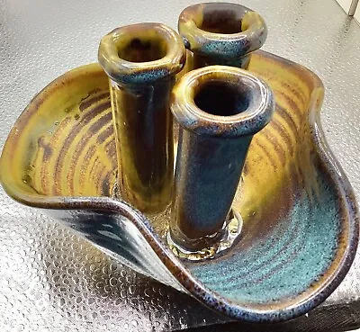 Buy Studio Art Pottery Vase Ikebana 3 Bud Signed Nick Molatore , Portland Oregon S20 • 29.57£