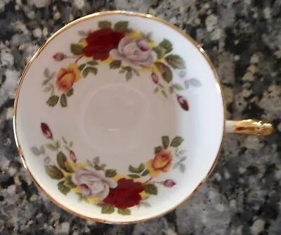 Buy Royal Sutherland Staffordshire England ~ RED, YELLOW WHITE, ROSES - Teacup Cup • 7.17£