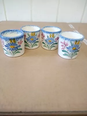 Buy 4 X Quimper Style Egg Cups Floral Pattern Peint A Main • 10£