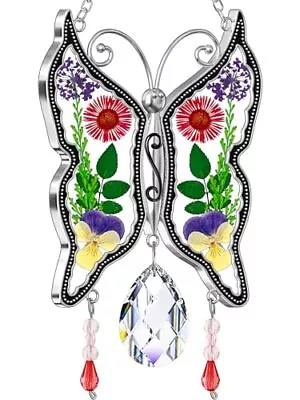 Buy  Butterfly Suncatcher Crystal Stained Glass For Windows Crystal Butterfly • 33.22£