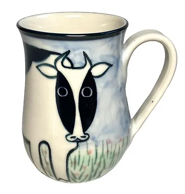 Buy Signed Studio Pottery Ceramic Coffee Mug Cup Hand Painted Cow KD Karen Donleavy • 24.66£