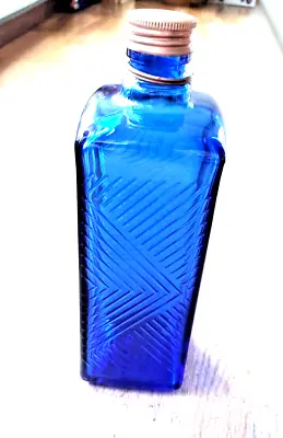 Buy Empty Blue Glass Hague Club Whisky Bottle - Candle, Decorative Lights, Craft Etc • 3.99£