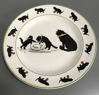 Buy ANTIQUE 1930s  ROYAL WINTON GRIMWADES 'BLACK CATS' NURSERY WARE CHINA PLATE • 19.99£
