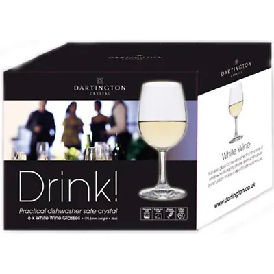 Buy Dartington White Wine Glasses Drink! Collection 350ml SET Of 6 Height 17cm • 32.99£