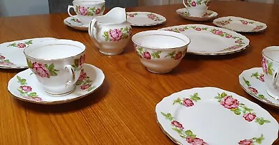 Buy Royal Vale Vintage Tea Set, 5 Cups, 8 Saucers, 6 Plates, Creamer, Sugar Bowl.  • 22£