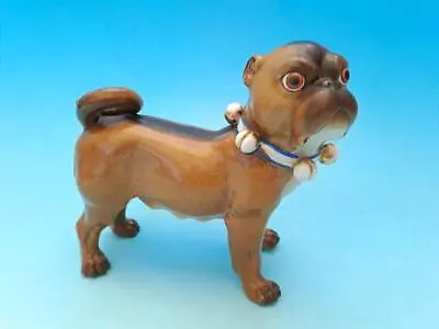 Buy Rare Antique Meissen / Dresden Pug Dog With Bell Collar • 50£
