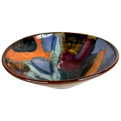 Buy Bella Joy Studio Pottery Bowl Heidi Fahrenbacher Hand Made Purple Orange Signed • 63.42£