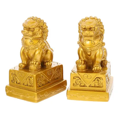 Buy Resin Lion Ornament Office Chinese Fu Dogs Miniature Statues • 12.43£