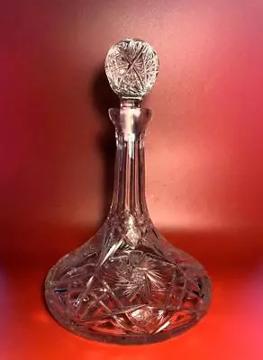 Buy Vintage Ship's Decanter Bottle Deeply Hand Cut Crystal With Original Stopper! • 120.06£
