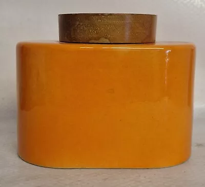 Buy Vintage Baldelli For Raymor Orange Ceramic Canister Wooden Lid Made In Italy • 5£